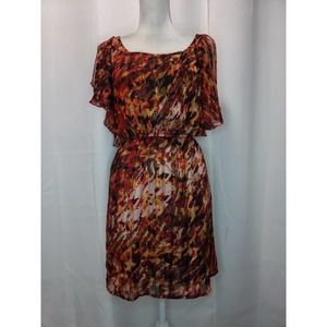 Romeo & Juliet Couture brown & black print butterfly sleeve dress